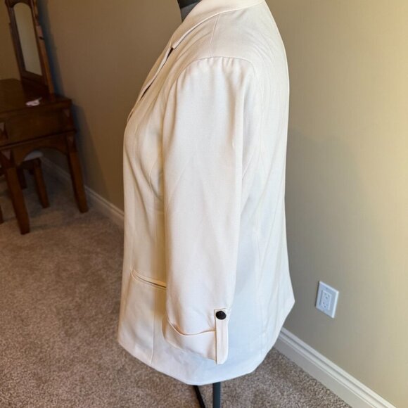 Linea Domani cream blazer jacket three quarter sleeve office professional casual - Picture 4 of 12